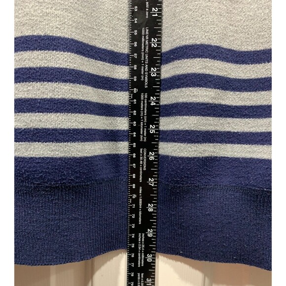 Marx & Dutch XL Long Sleeve Pull-over Quarter Zip Striped Sweater Shirt Gray - Picture 9 of 10
